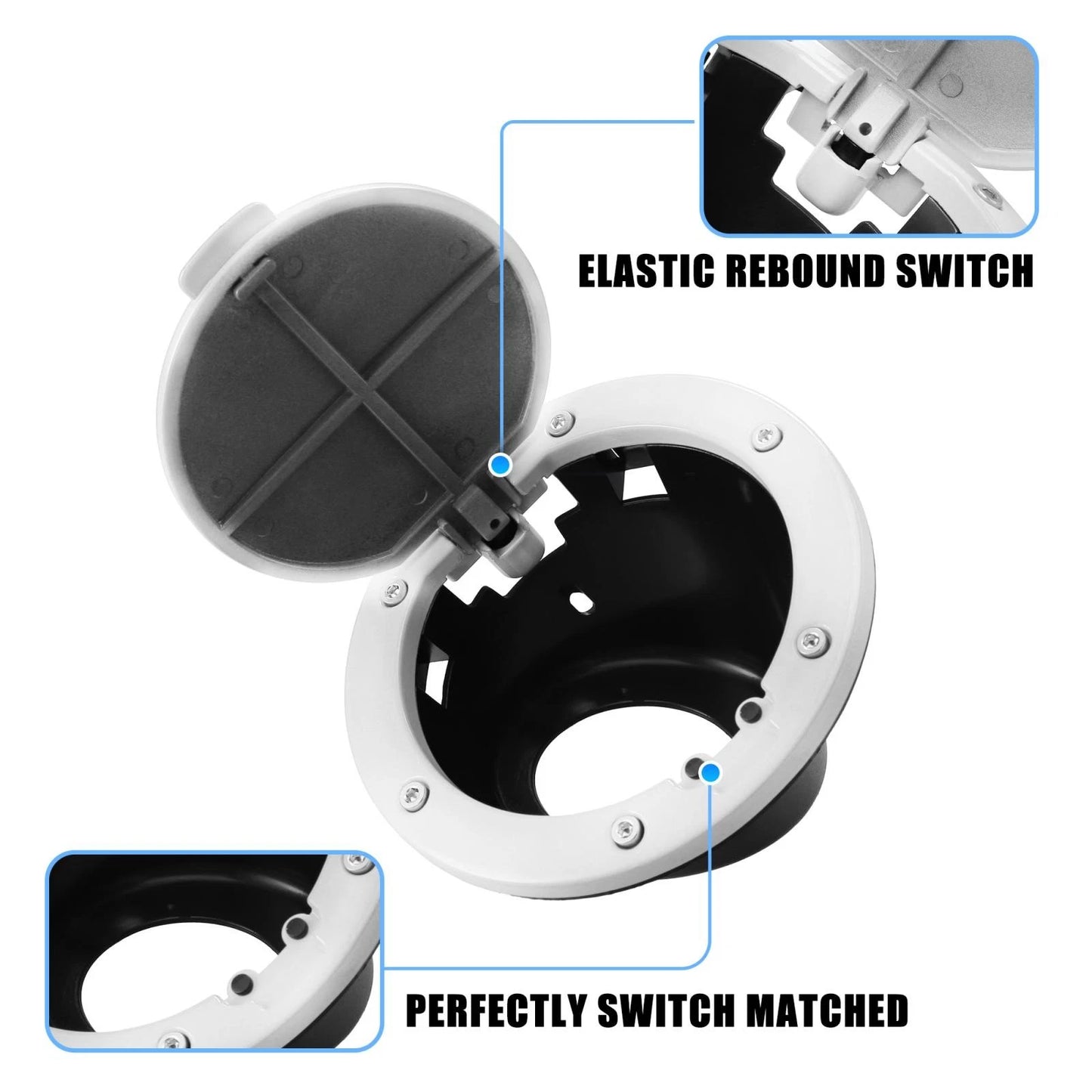 White Aluminum Alloy Gas Fuel Tank Cap Cover for Jeep Wrangler (2007-2018)
