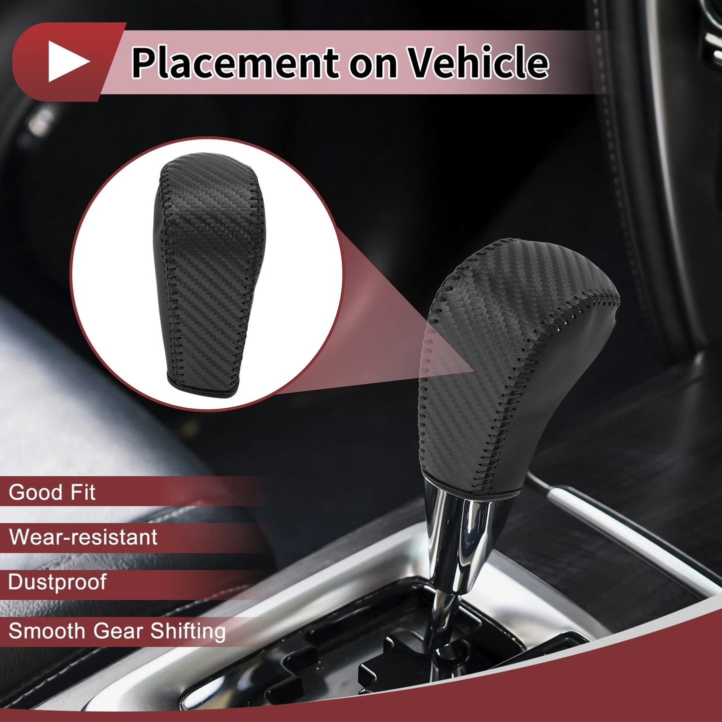Gear Shift Knob Cover for BMW 3 Series E90 Black (2004-2012)