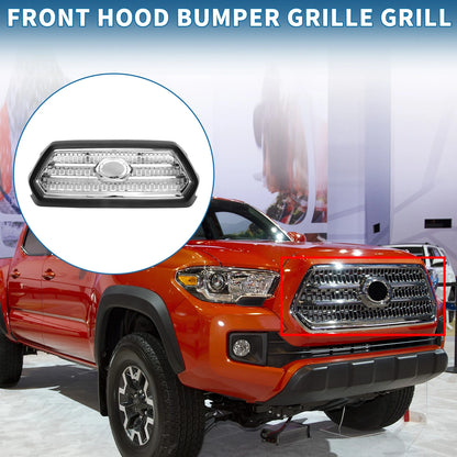 Hood Bumper Grille for Toyota Tacoma (2016-2020) Chrome Silver Black