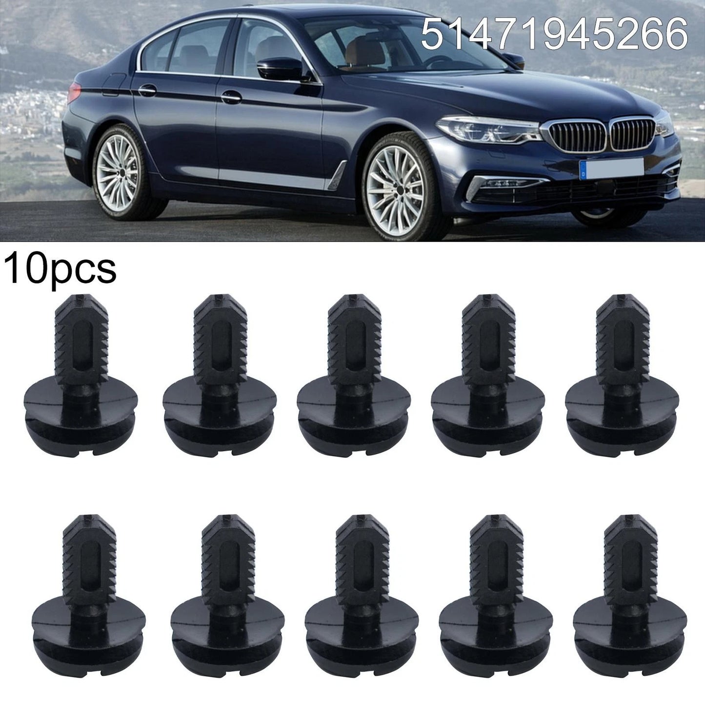 Black Plastic Clips Rivet 10 Pieces for BMW 3 Series
