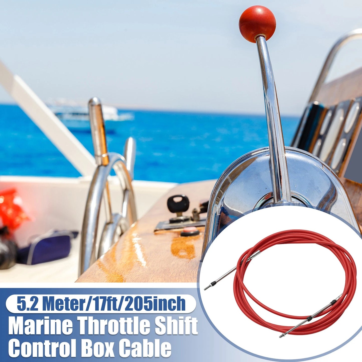 2 x 17ft Marine Throttle Shift Remote Control Box Cable for Make Model