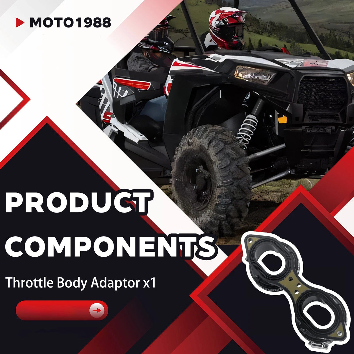 Throttle Body Adaptor for Polaris General 1000 XP 4 & RZR S 1000 (2016–2020)