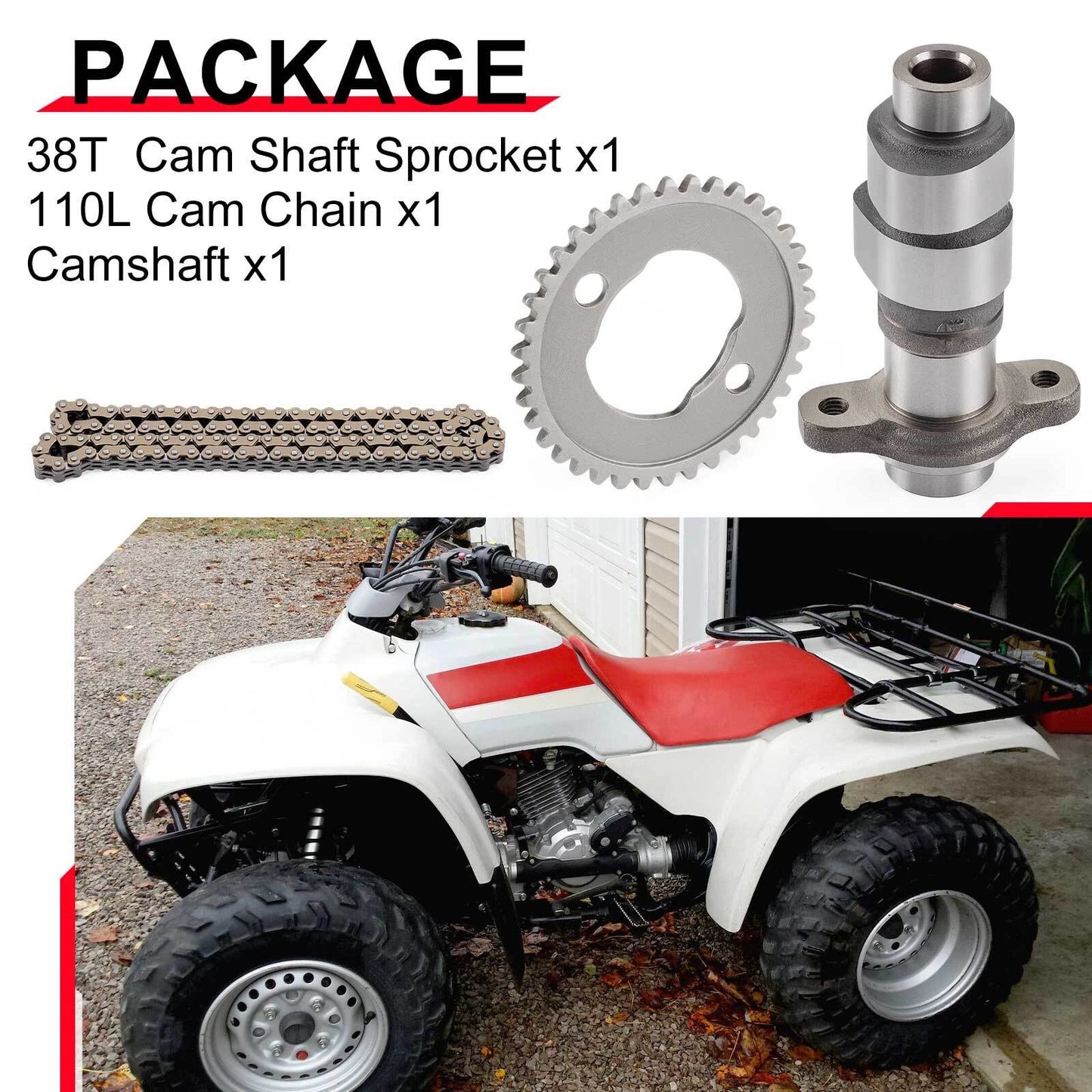 Camshaft & Timing Chain w/ Sprocket for Honda Fourtrax 300 1988-2000
