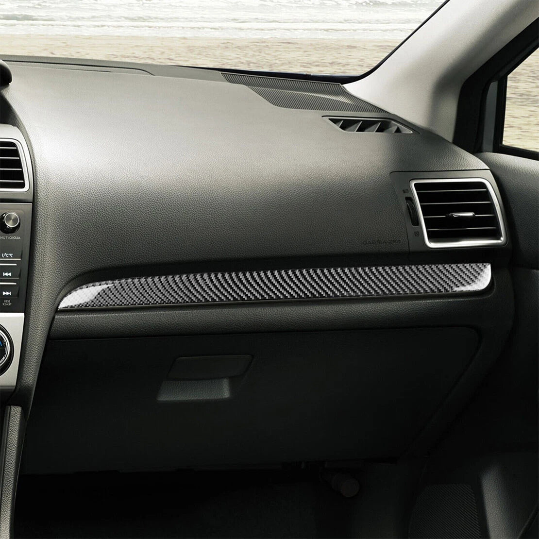 Carbon Fiber Black Dashboard Trim Strip for Subaru Impreza