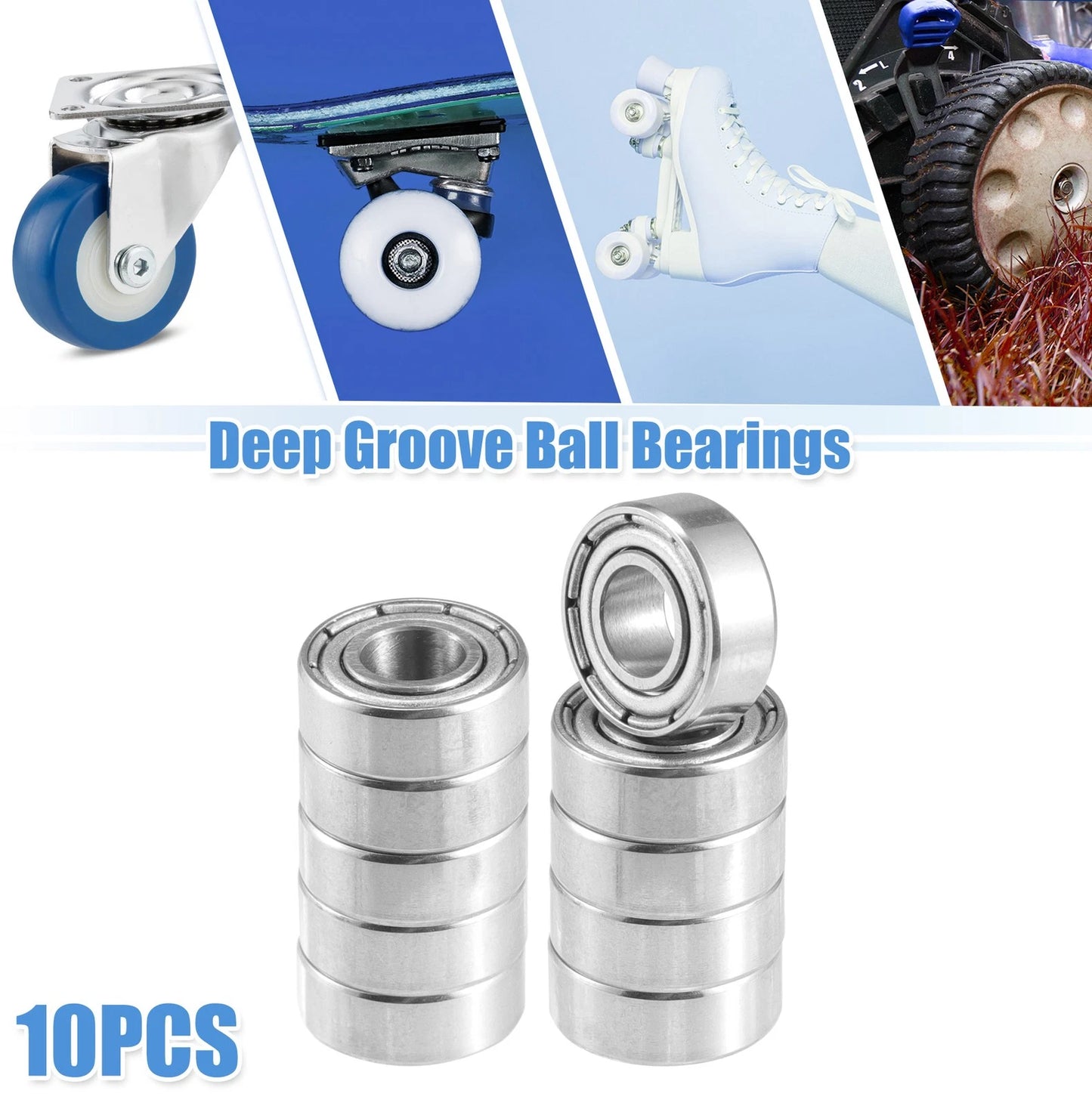 10x 5x11x4mm Double Metal Shield Deep Groove Ball Bearing for Car