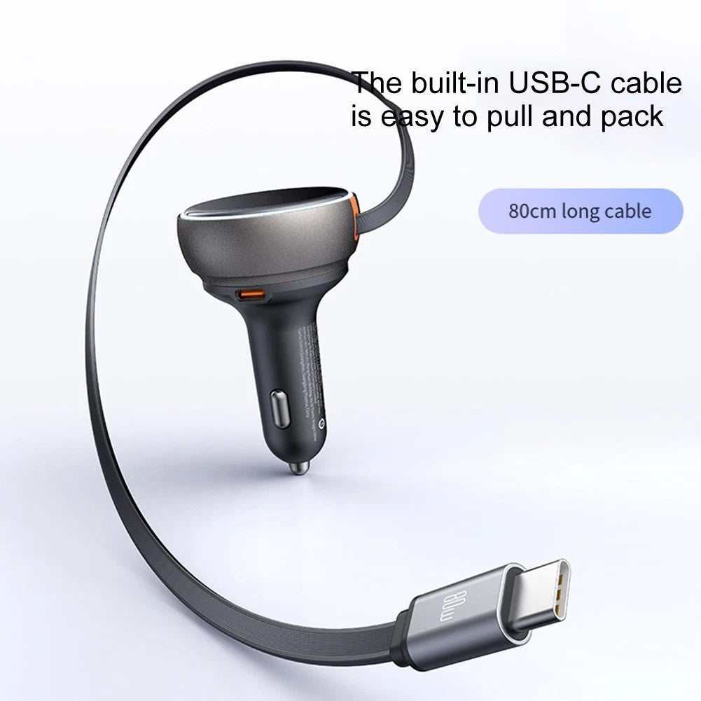 Car Charger Set with Dual Cables for Efficient Power Delivery