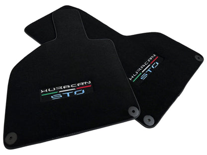 Floor Mats for Lamborghini Huracan STO 2014-2022 Black Tailored Light Blue
