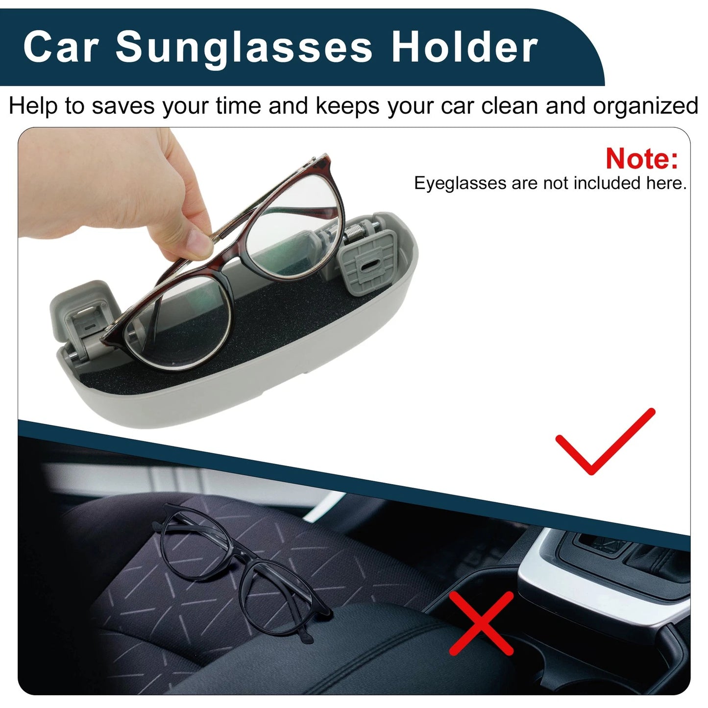 Sunglasses Case for Ford Focus MK4 ST (2018-2025) Gray 1 Set