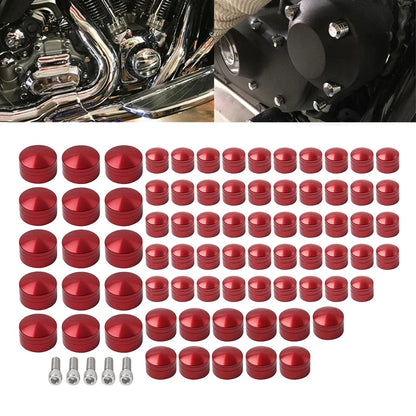 75X Red Engine Bolt Topper Caps for Harley Touring Road Street Glide (2007-2016)