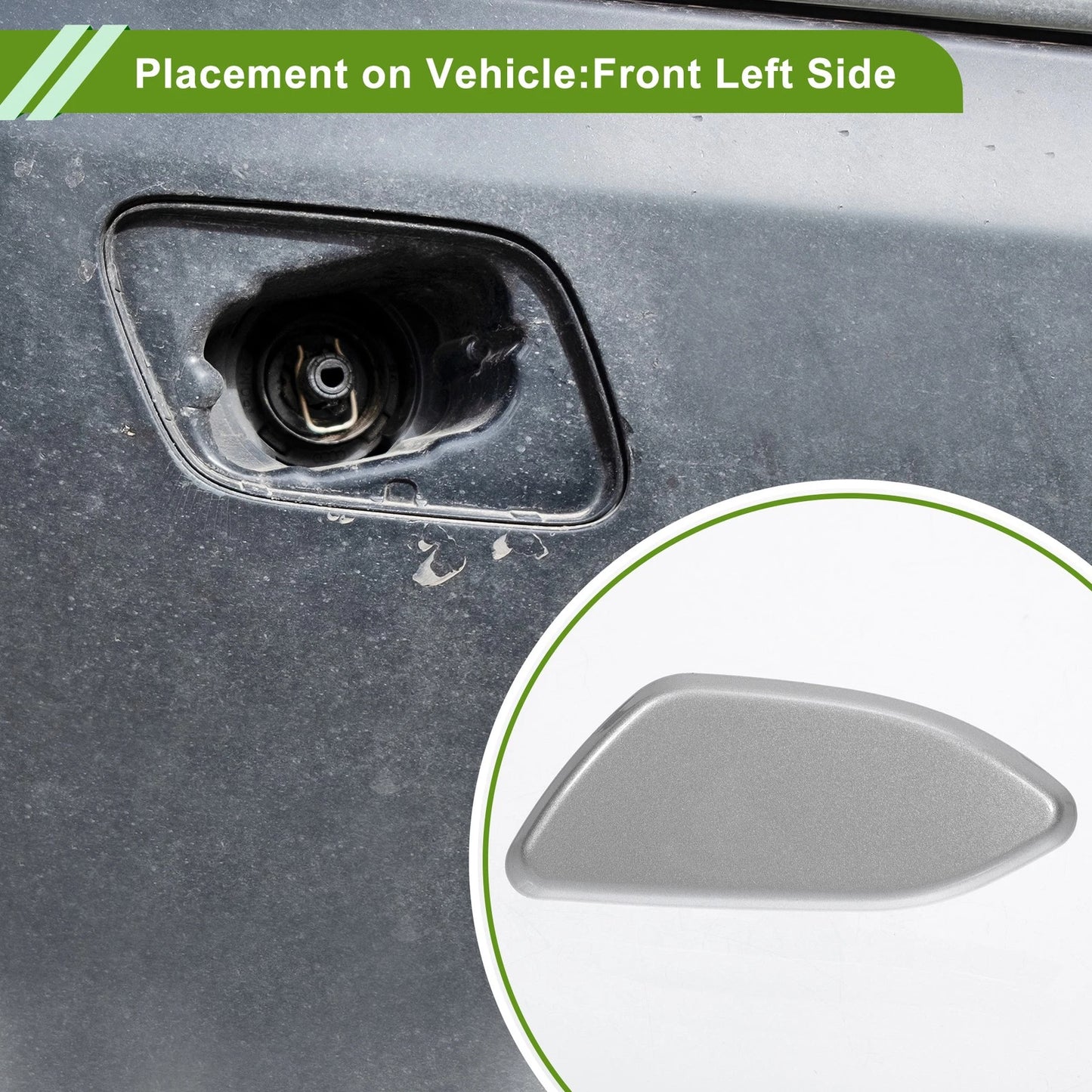 Front Left Washer Nozzle Cover for Toyota Rav4 (2010-2012) Silver Tone