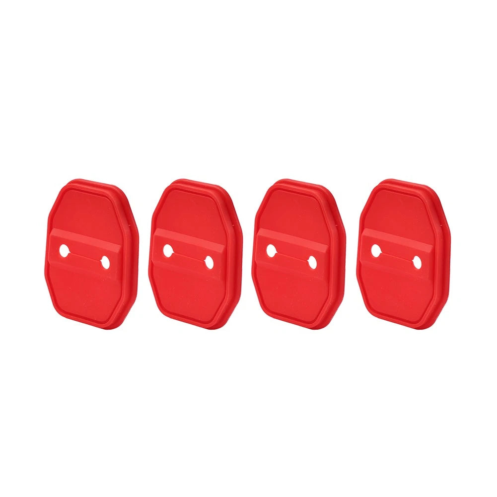 4 x Red Car Door Lock Protective Covers for BMW F40 F45 G20, Benz C-Class, Maserati