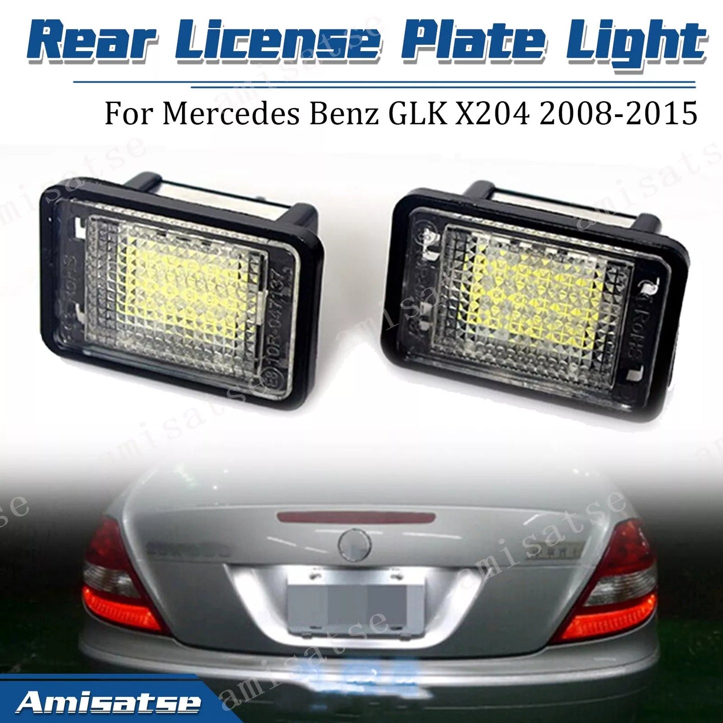2 x LED License Plate Lights for Mercedes Benz GLK X204 GLK350 (2008-2015)