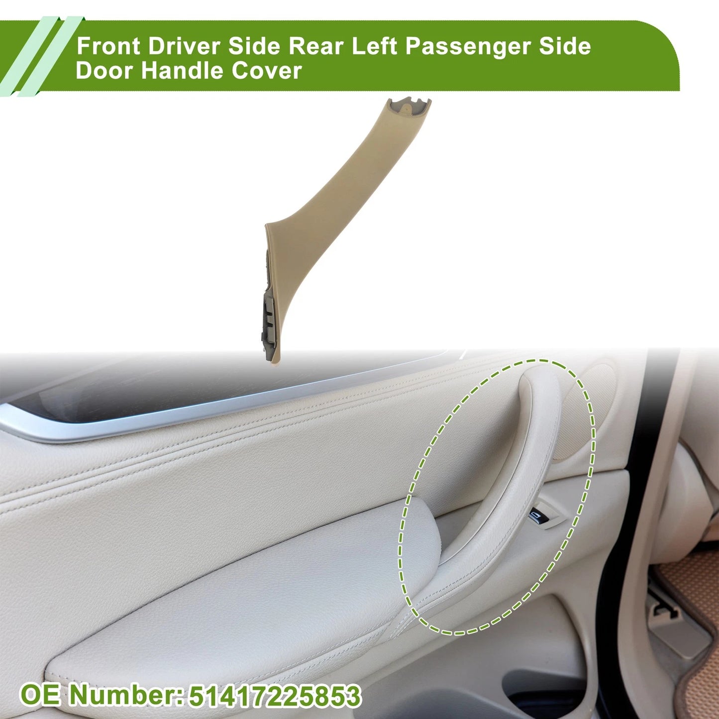 Door Panel Handle Pull Trim Cover for BMW 528i (2011 - 2016)