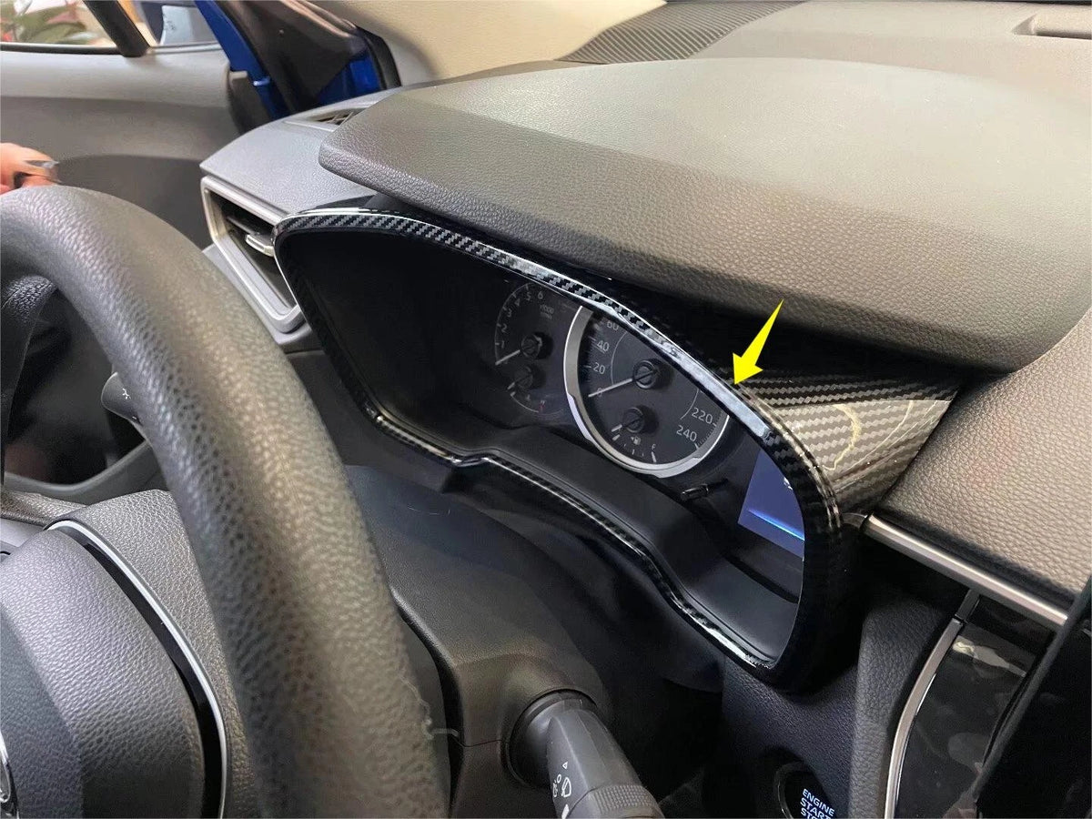 Carbon Fiber Dashboard Panel Frame Cover Trim for Toyota Corolla Cross (2020-2023)