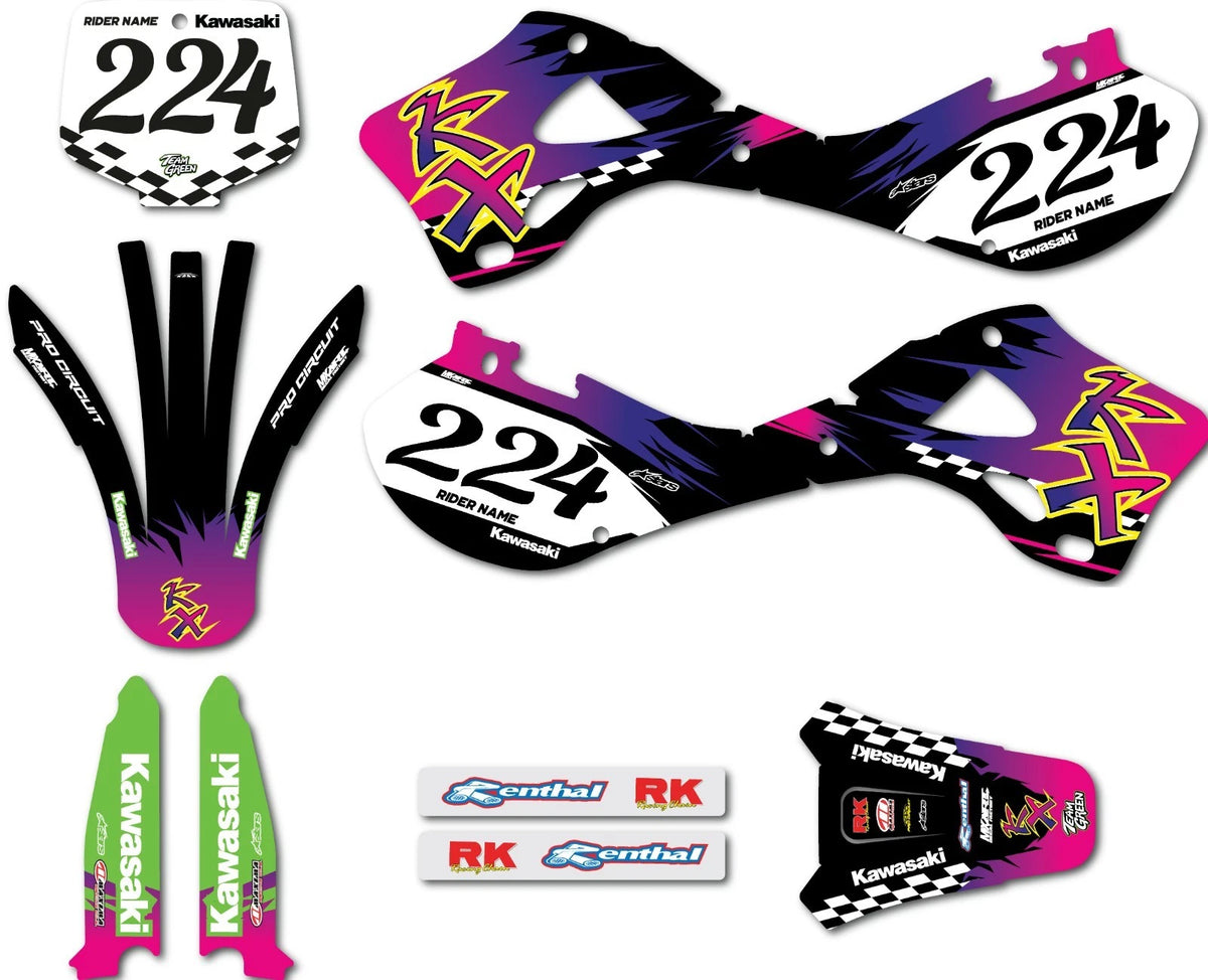 Kawasaki KX 250 Sticker Kit Decals Junction B Style (1999-2002)
