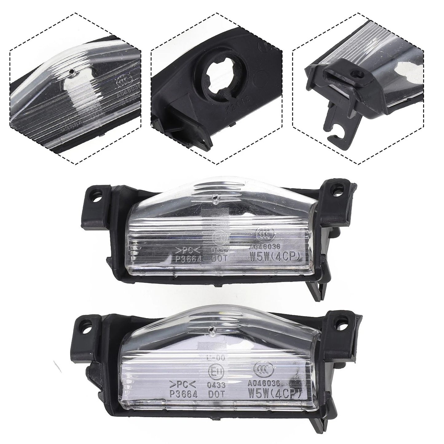 2 x License Plate Light Bumper Lamp Cover for Mazda 3 (2009–2013)