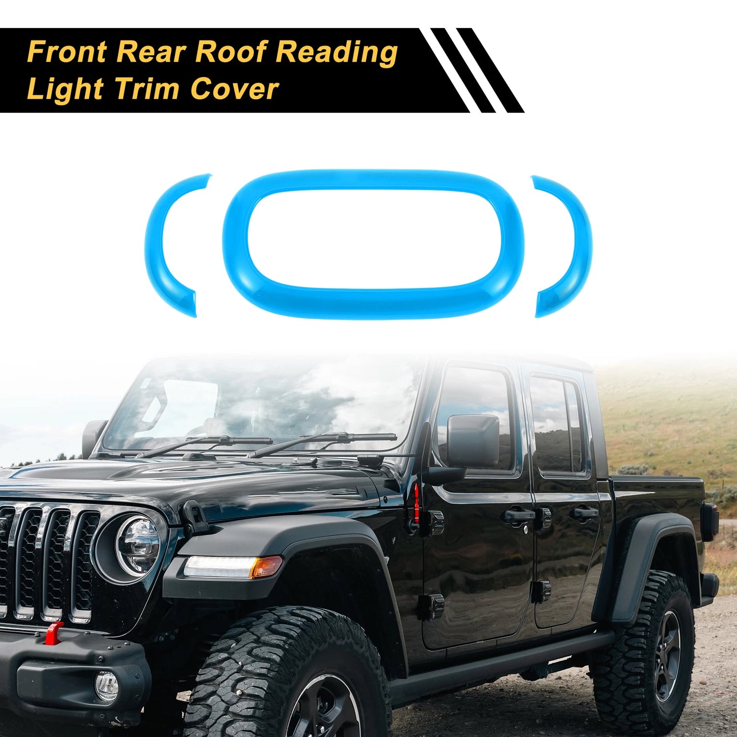 Carbon Fiber Front Rear Roof Reading Light Trim Covers for Jeep Wrangler (2007-2018)