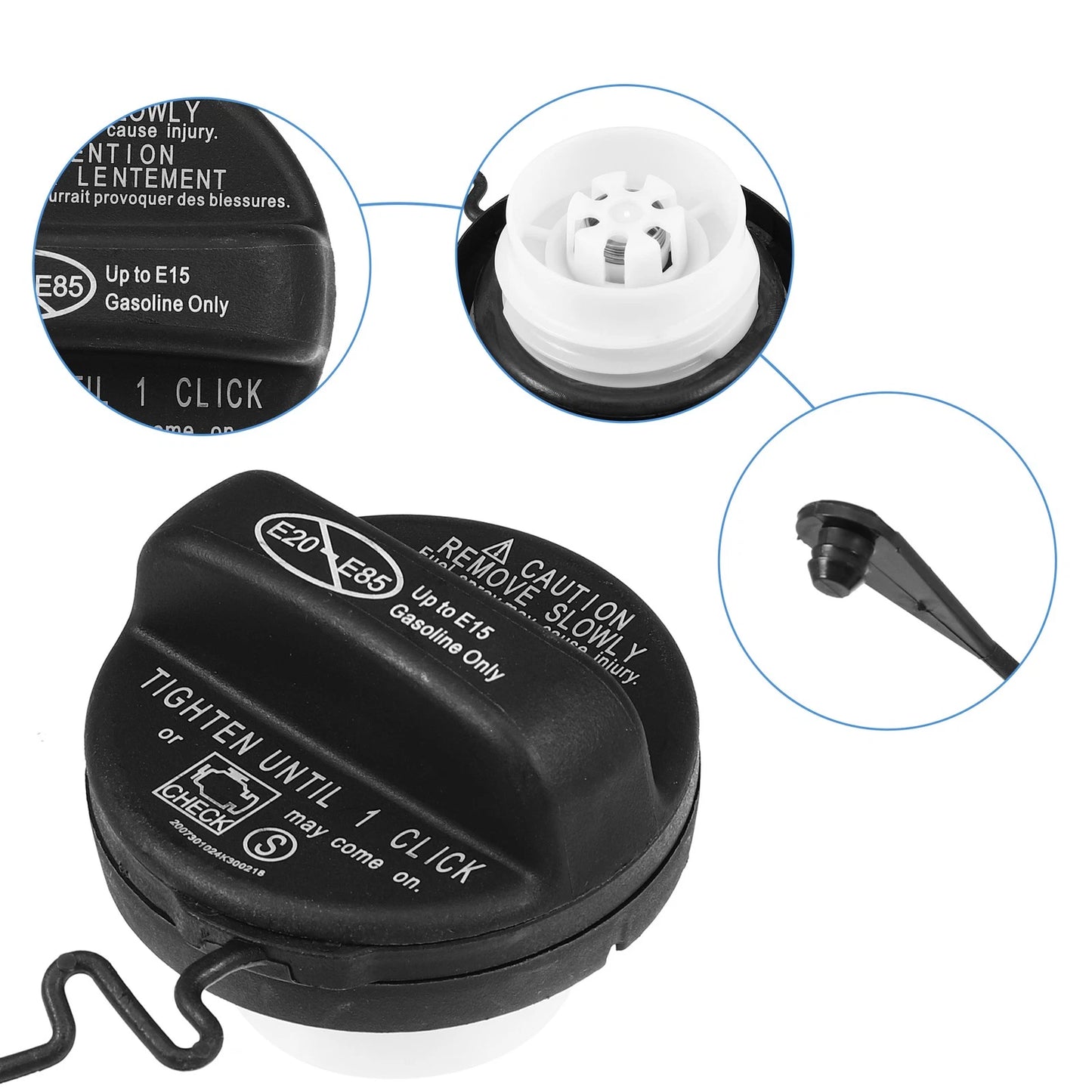 Gas Fuel Tank Cap for Toyota Camry, Lexus ES 350 (2013-2020) Black