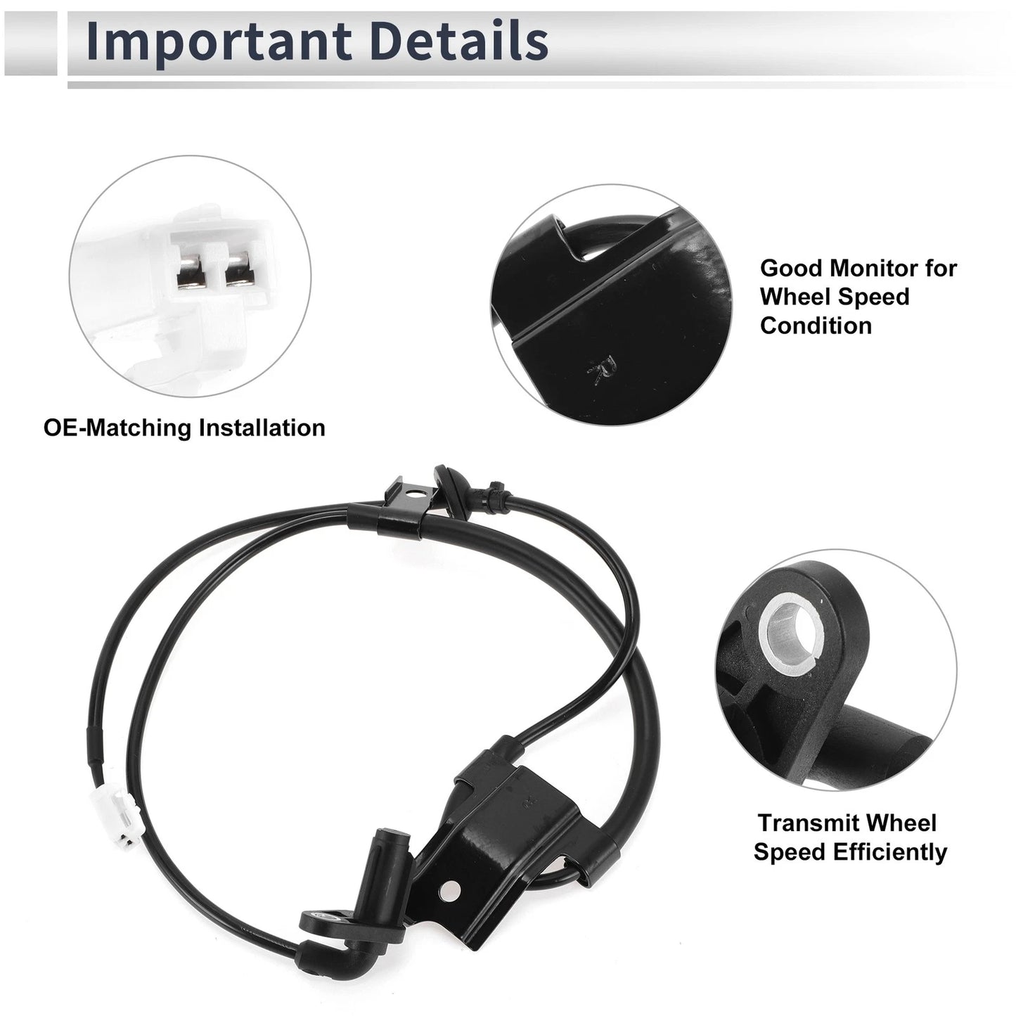 Rear Right ABS Wheel Speed Sensor for Toyota Venza (2009-2015) 1 Pc