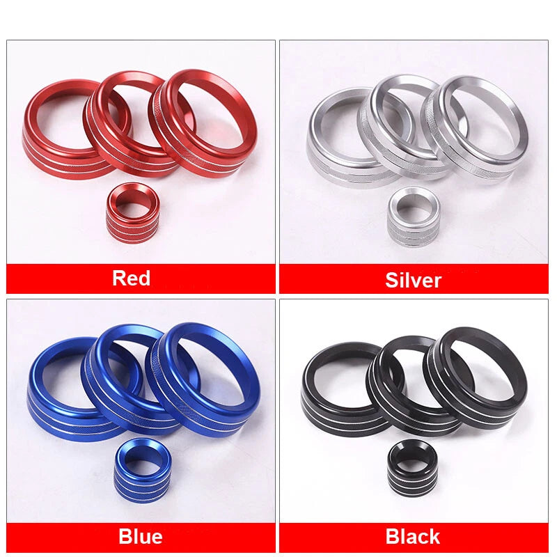 Silver AC Adjust Knob Button Ring Cover Trim Fit for Discovery Sport 2015-2018