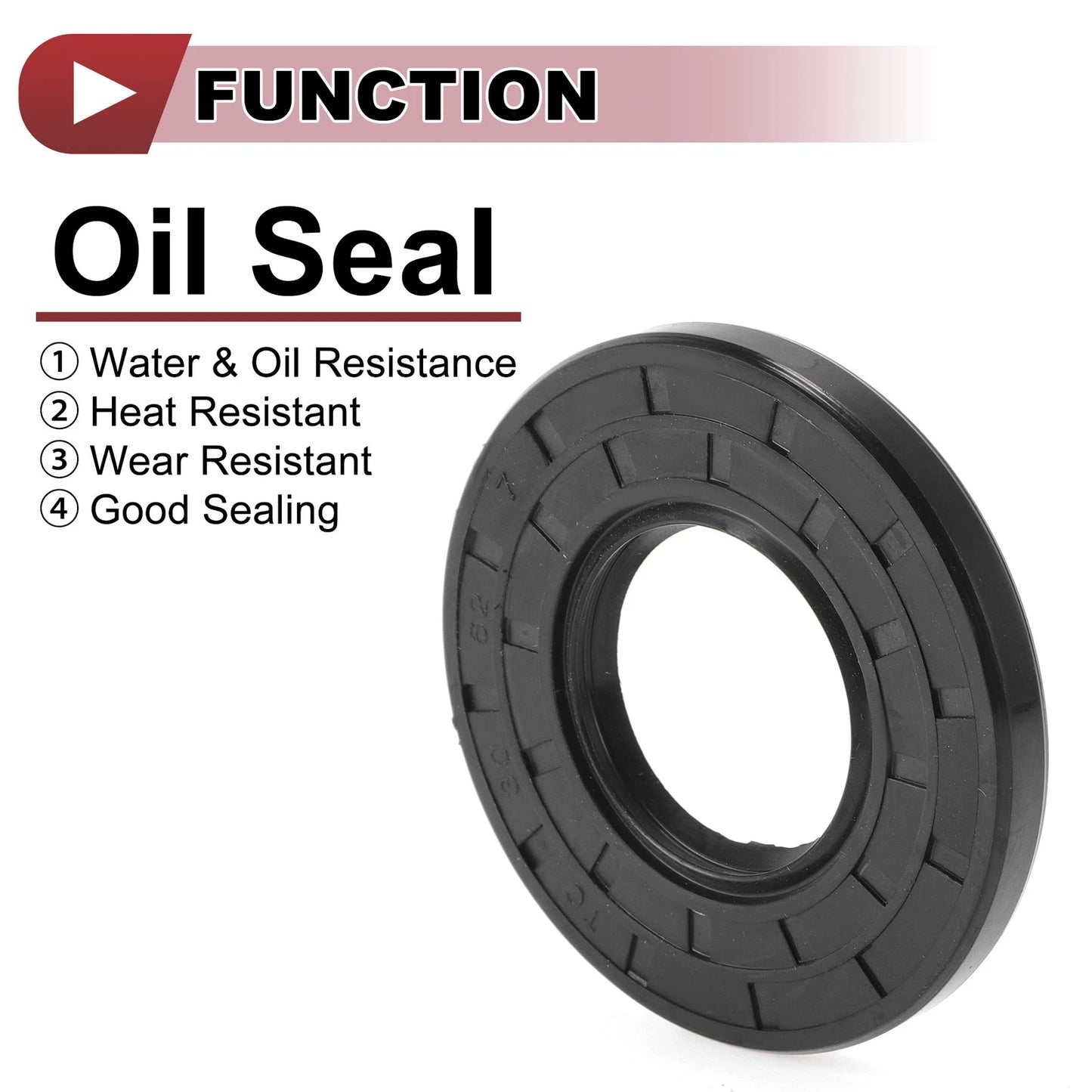 Rotary Shaft Seal 30x62x7mm Oil Seal Nitrile 70 Durometer Rubber Black 5 Pcs
