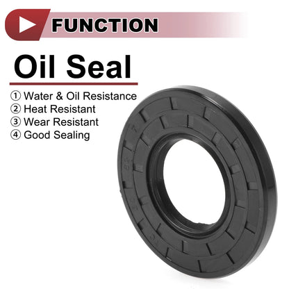 Rotary Shaft Seal 30x62x7mm Oil Seal Nitrile 70 Durometer Rubber Black 5 Pcs
