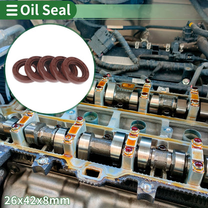 Oil Seal 5 Pcs 26x42x8mm Seal Ring Rotary Shaft Seal FKM Rubber