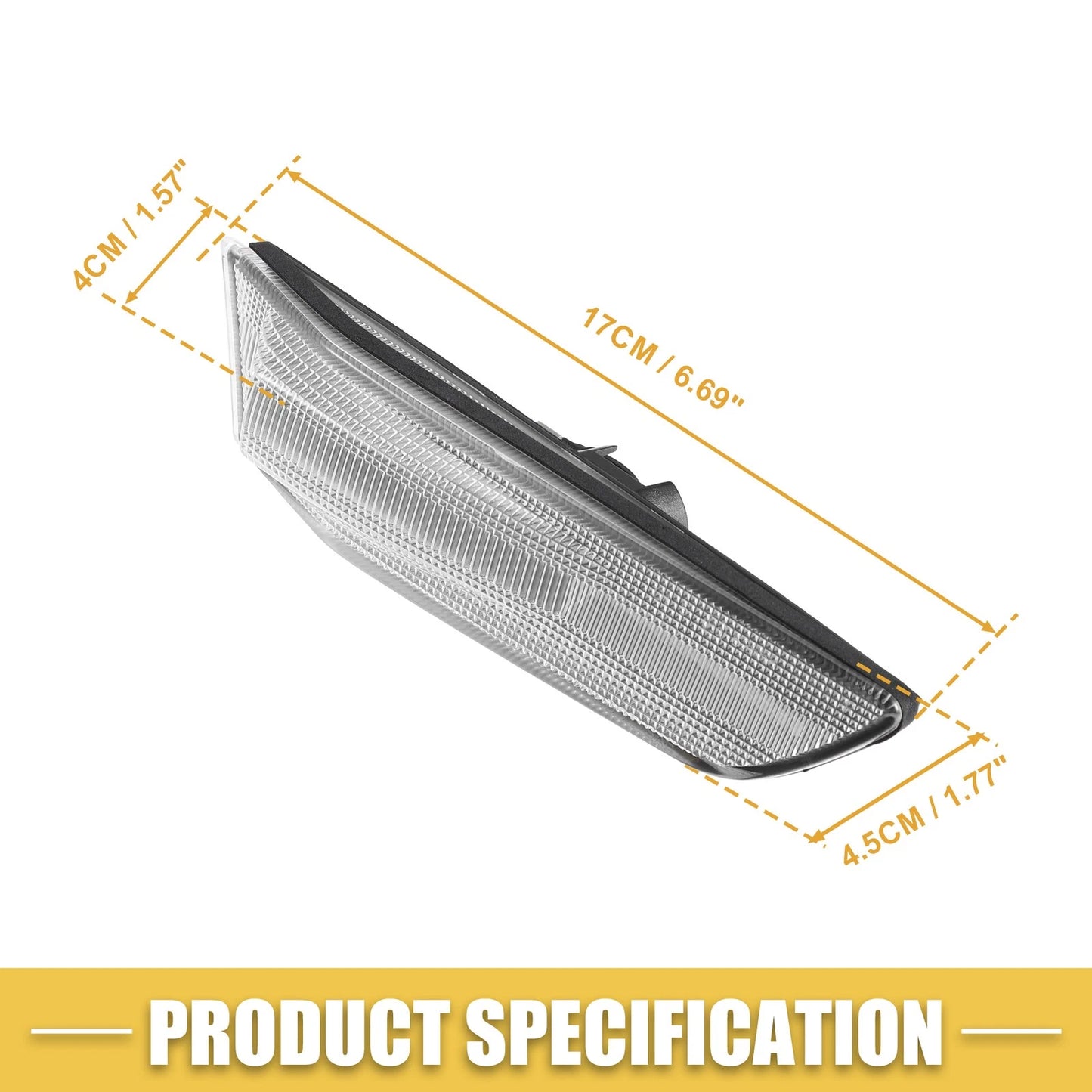 1 Pair Front LED Side Marker Light for Infiniti Amber Light Clear