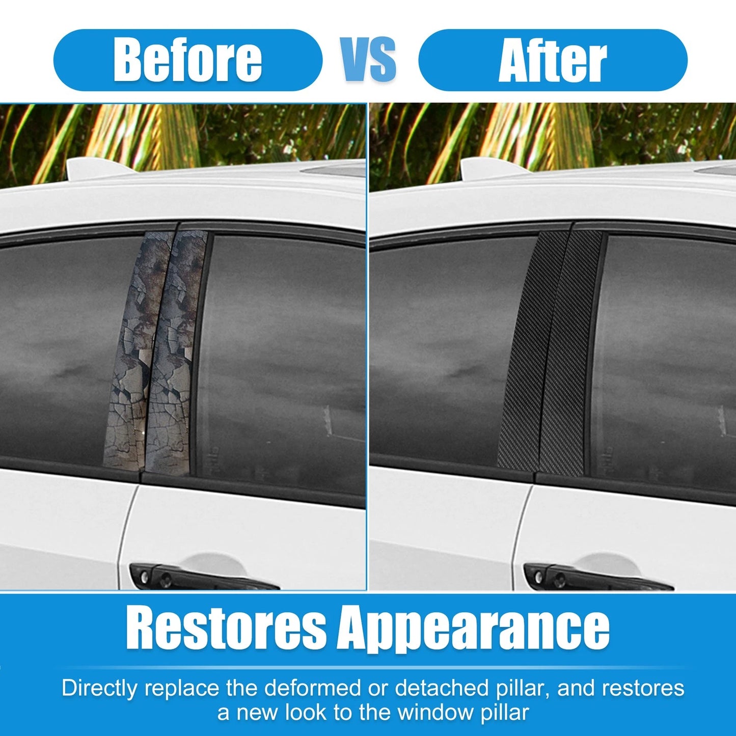 6 x Pillar Post Side Door Window Covers for Honda