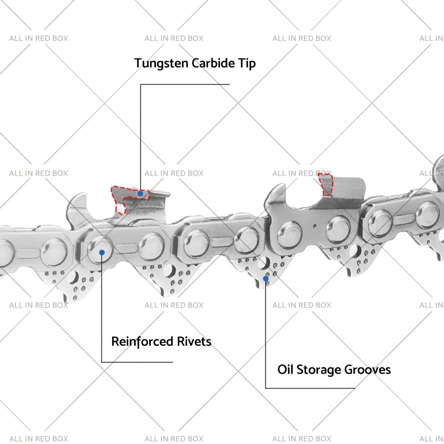 3/8" .043 40DL Tungsten Chainsaw Chain for OZITO OCS-018 PXCCSS-018