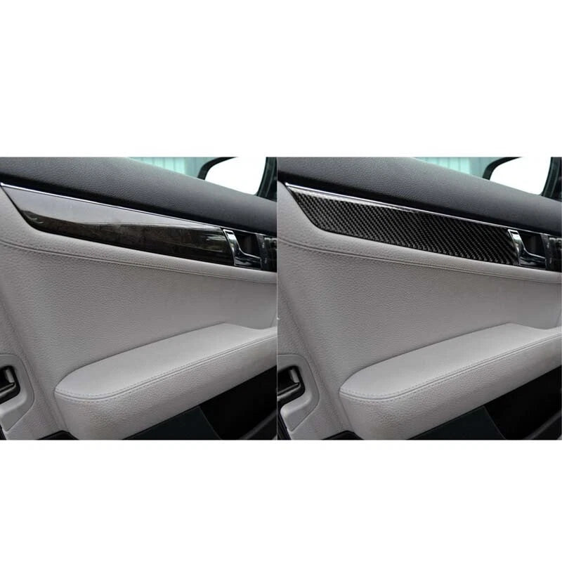 Carbon Fiber Interior Door Panel Cover Trim For Mercedes Benz C-Class W204 08-12