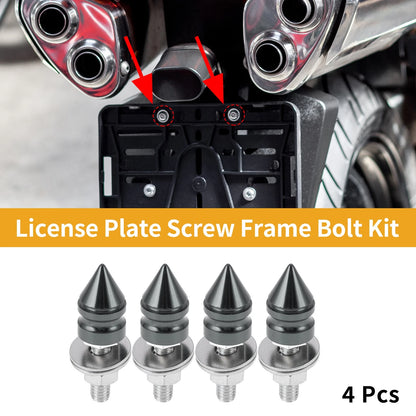 License Plate Screws Cover / 45mm / Titanium Tone 4 Pcs for Motorcycle