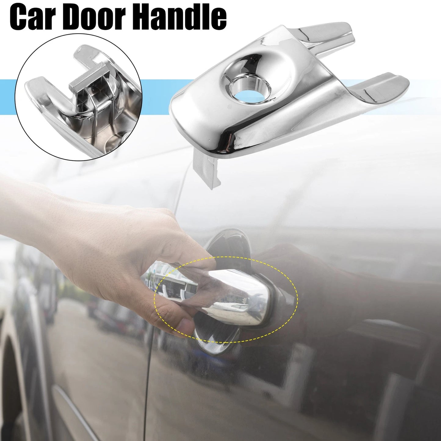 Chrome Front Left Exterior Door Handle Lock Cover for Ford Edge (2011-2014)