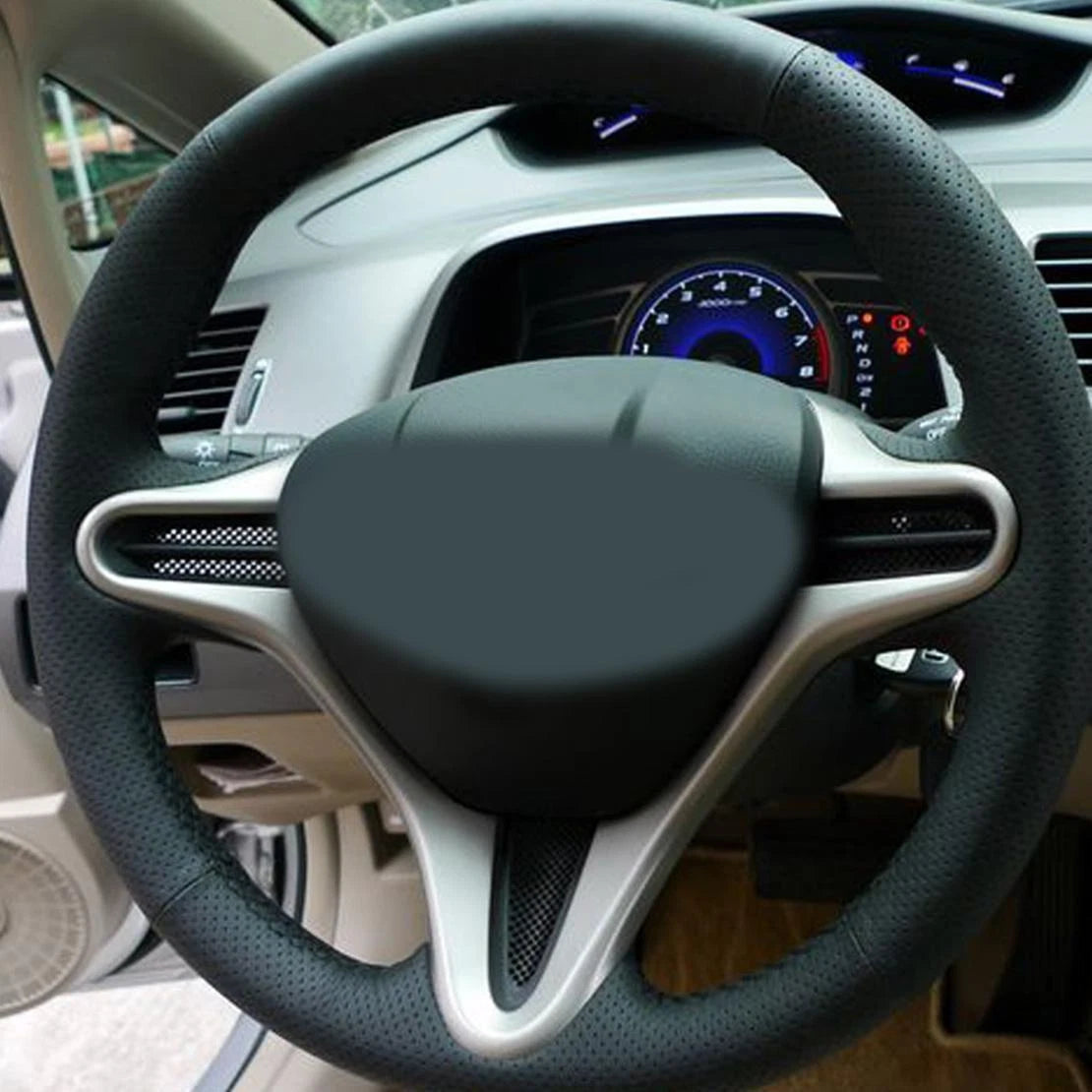 Microfiber Leather Steering Wheel Cover for Honda Civic (2006-2011)