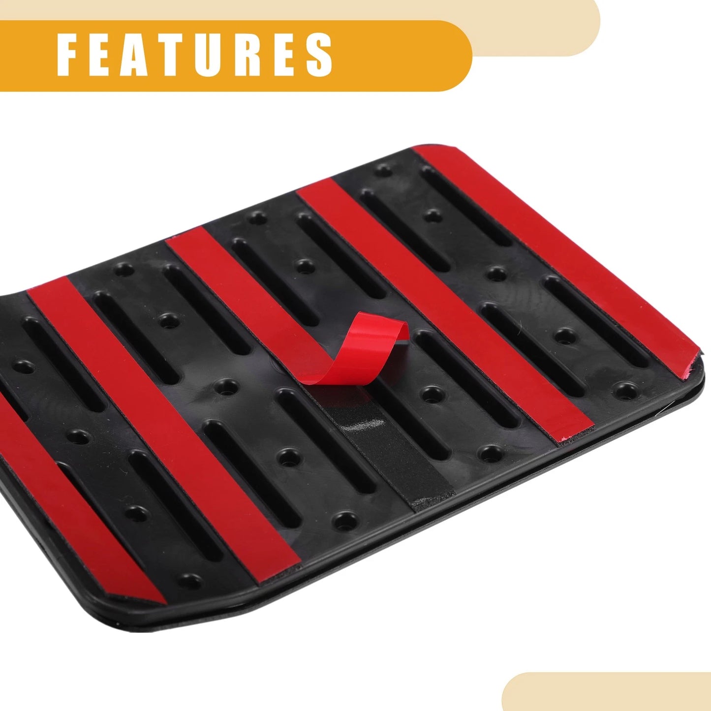 Car Foot Rest Pedal Pad Covers for Ford F-150 (2015-2023) - Black Red