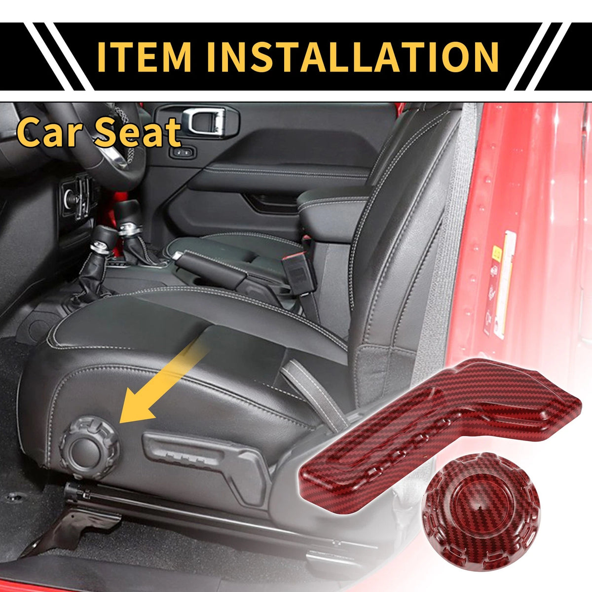 Carbon Fiber Seat Adjustment Button Cover for Jeep Gladiator JT (2020-2023)