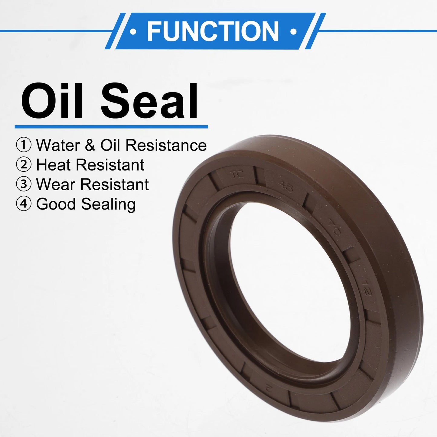 Oil Seal 45x70x12mm 2 x Seal Ring Rotary Shaft Seal FKM Rubber