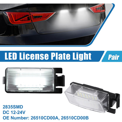 White LED License Plate Light Assembly  for Nissan