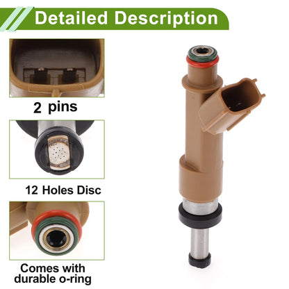 Fuel Injector for Toyota Matrix Base 1.8 (2009-2012) - 1 x Brown Silver Tone
