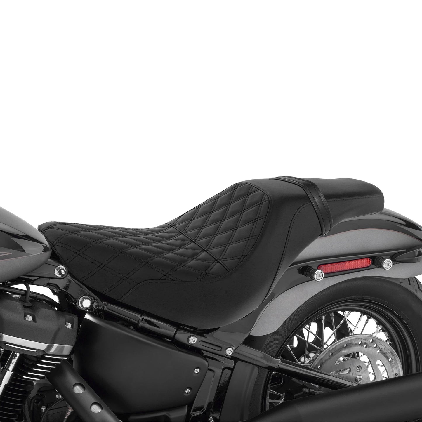 Black Driver Passenger Seat for Harley Street Bob Softail Slim (2018-2025)