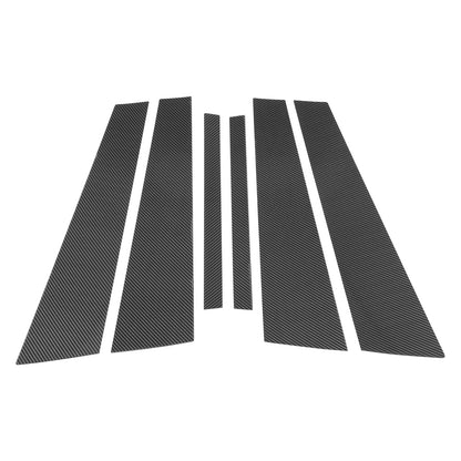 6 Pcs Door Pillar Window Trim for BMW 7-Series (2017-2022) Carbon Fiber Black