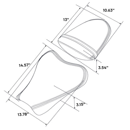 Black Rider Driver & Passenger Seat for Suzuki GSXR1000 (2005-2006)