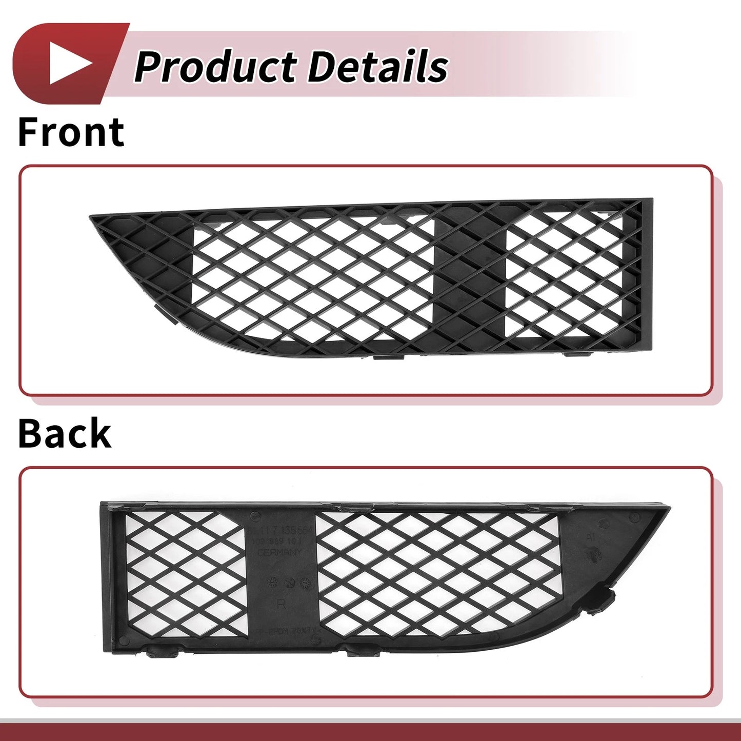 Front Right Fog Light Grill for BMW 750Li (2006-2008) - 1 x Quality Replacement
