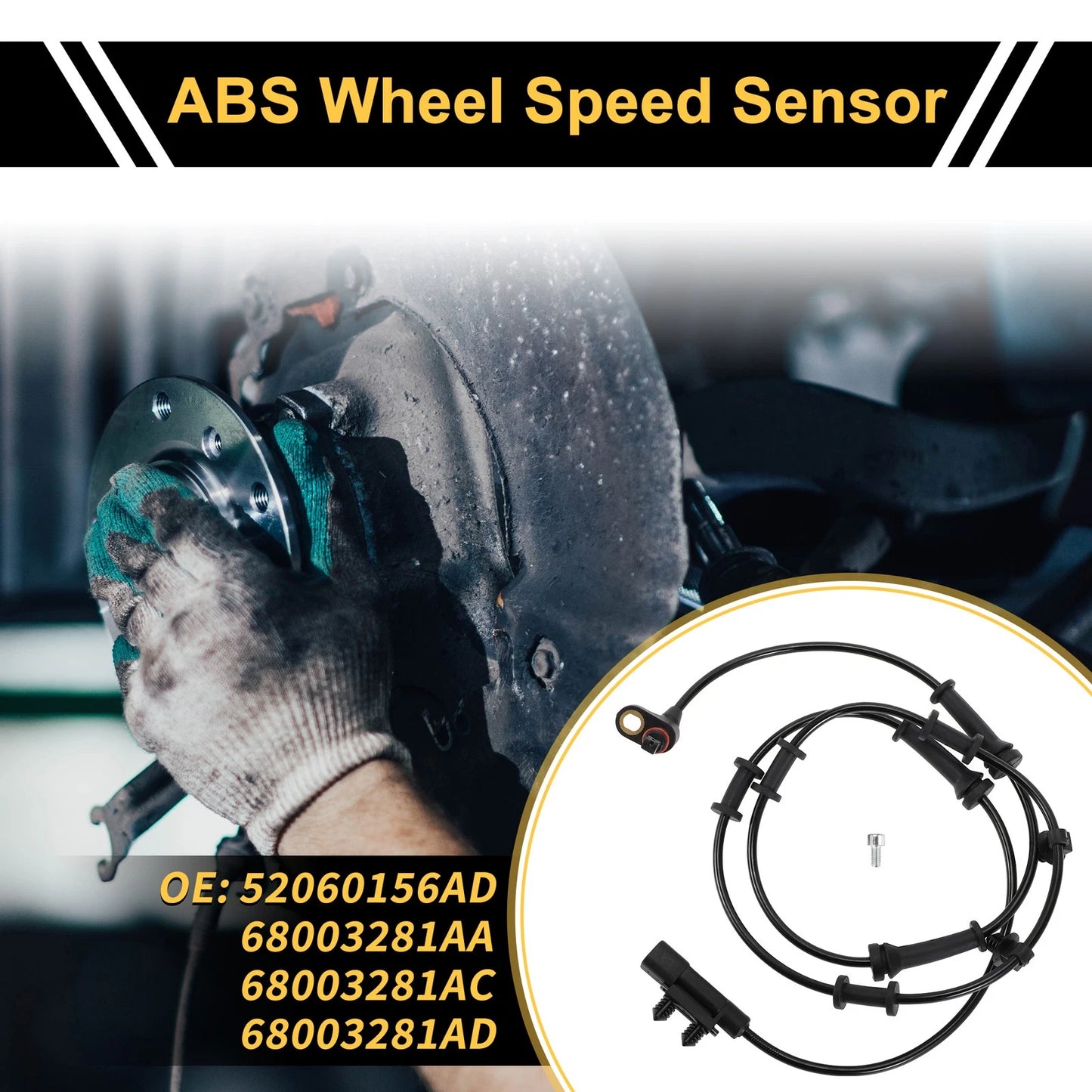 ABS Wheel Speed Sensor for Jeep Wrangler 2007-2017 Front Left & Right