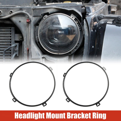 7" Headlight Mounting Bracket Ring Bezels Cover for Jeep