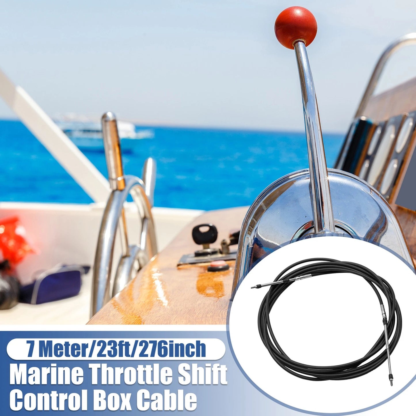 2 x Marine Throttle Shift Control Box Cable Black Steel for Boats