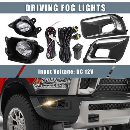 Fog Driving Lights Bezels with Switch Harness for Toyota Sequoia (2001-2023)