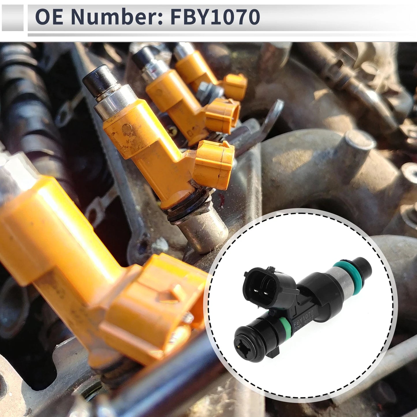 Fuel Injector No.FBY1070 for Nissan Sentra 1.8L (2000-2002) 1 Pc Black