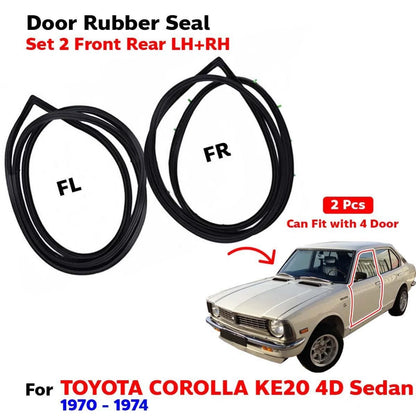 Door Rubber Seal Front LH+RH Set 2 Fits Toyota Corolla KE20 4D Sedan 1970-74