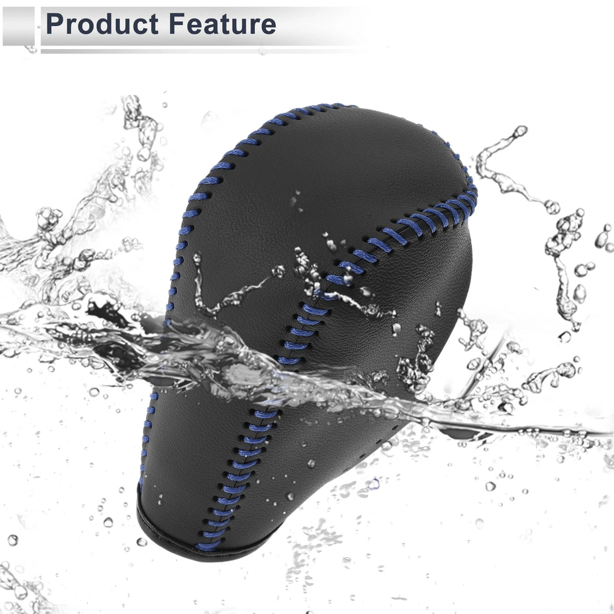 Black Blue Faux Leather Gear Shift Knob Cover for BMW 3 Series (2004-2012)